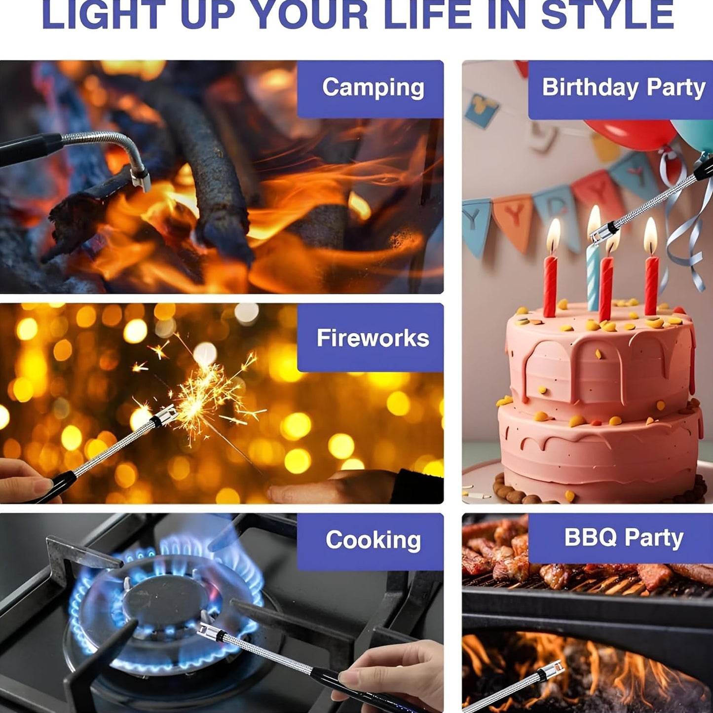 Metal Rechargeable Electric Arc Lighter With Flexible Neck