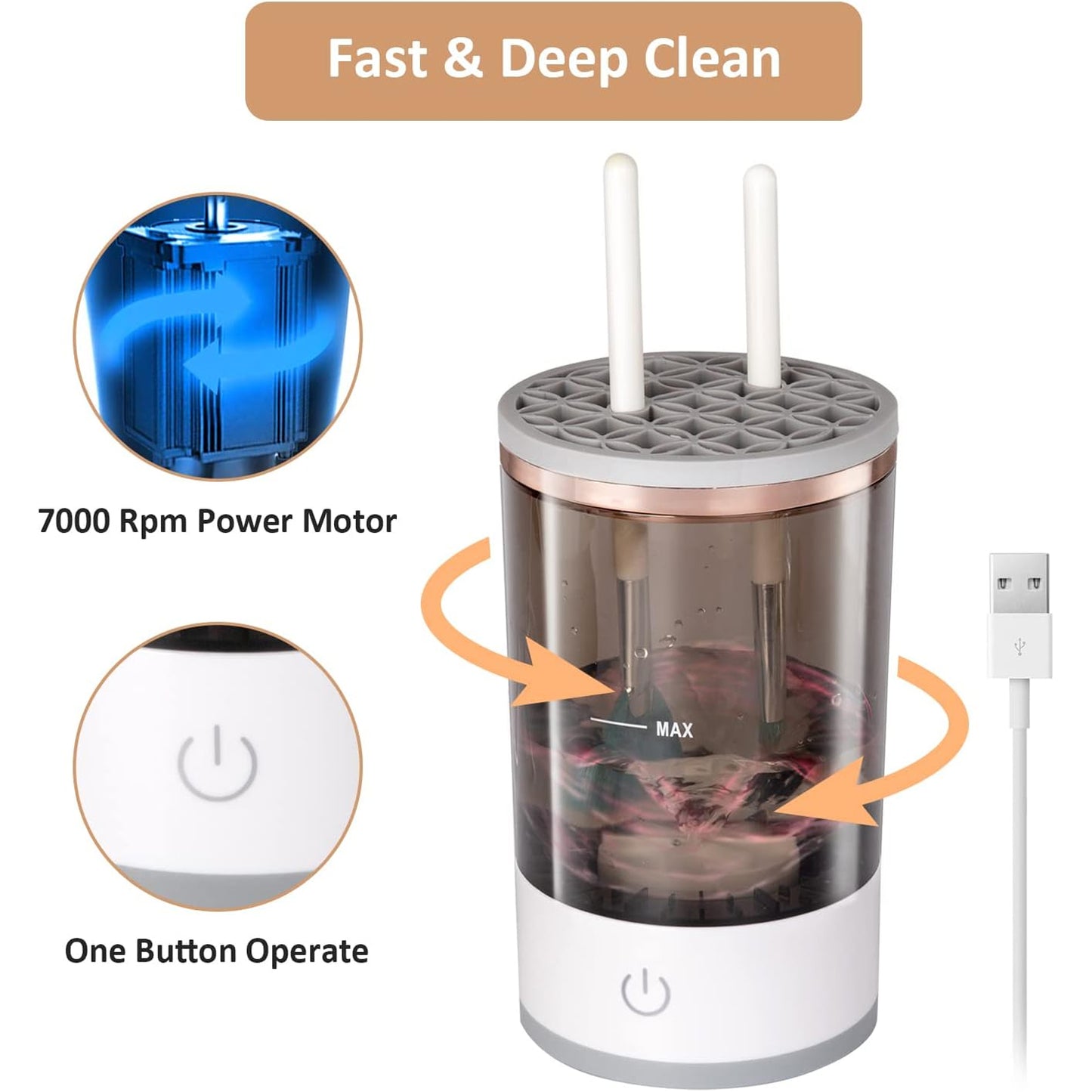 Automatic Makeup Brush Cleaner Fast Electric Brush Cleaner Hand Free Machine Super Clean Brush Washer  Brushes Organizer Tool