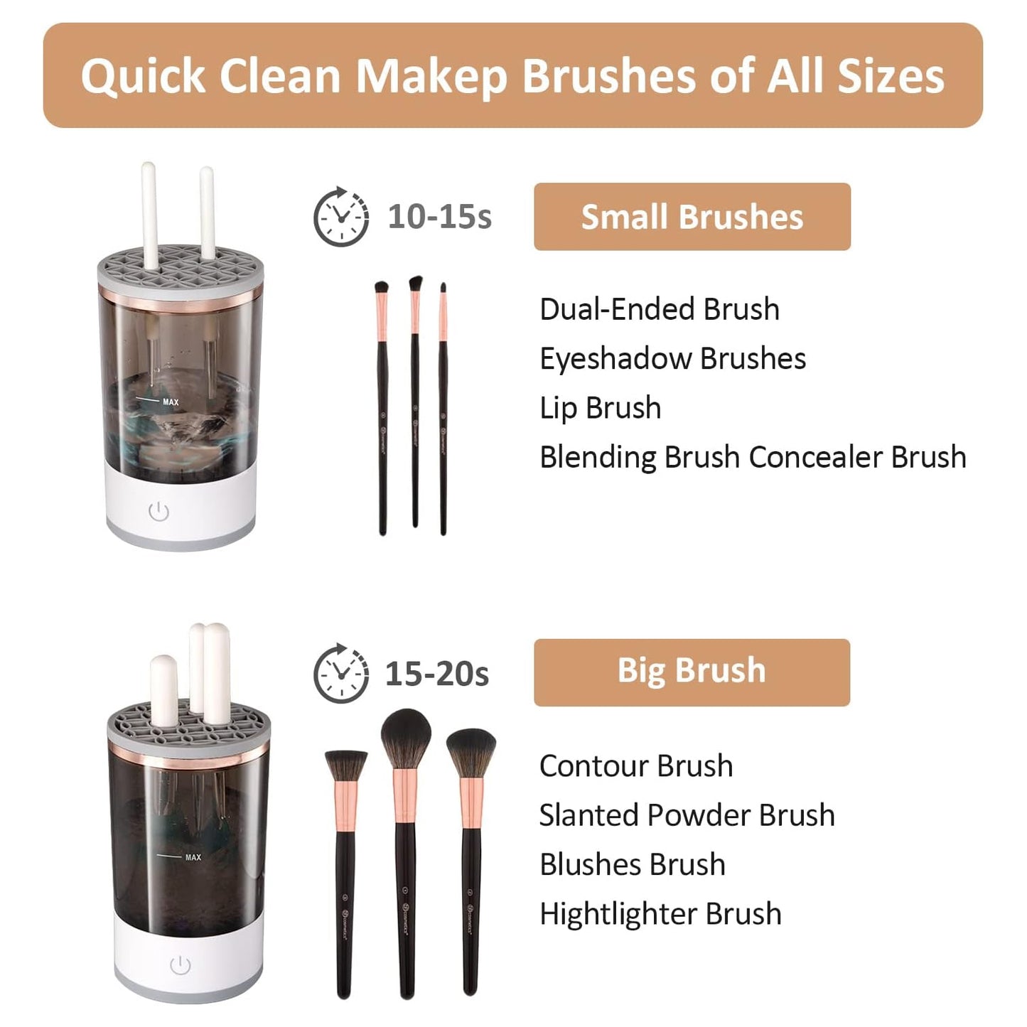 Automatic Makeup Brush Cleaner Fast Electric Brush Cleaner Hand Free Machine Super Clean Brush Washer  Brushes Organizer Tool