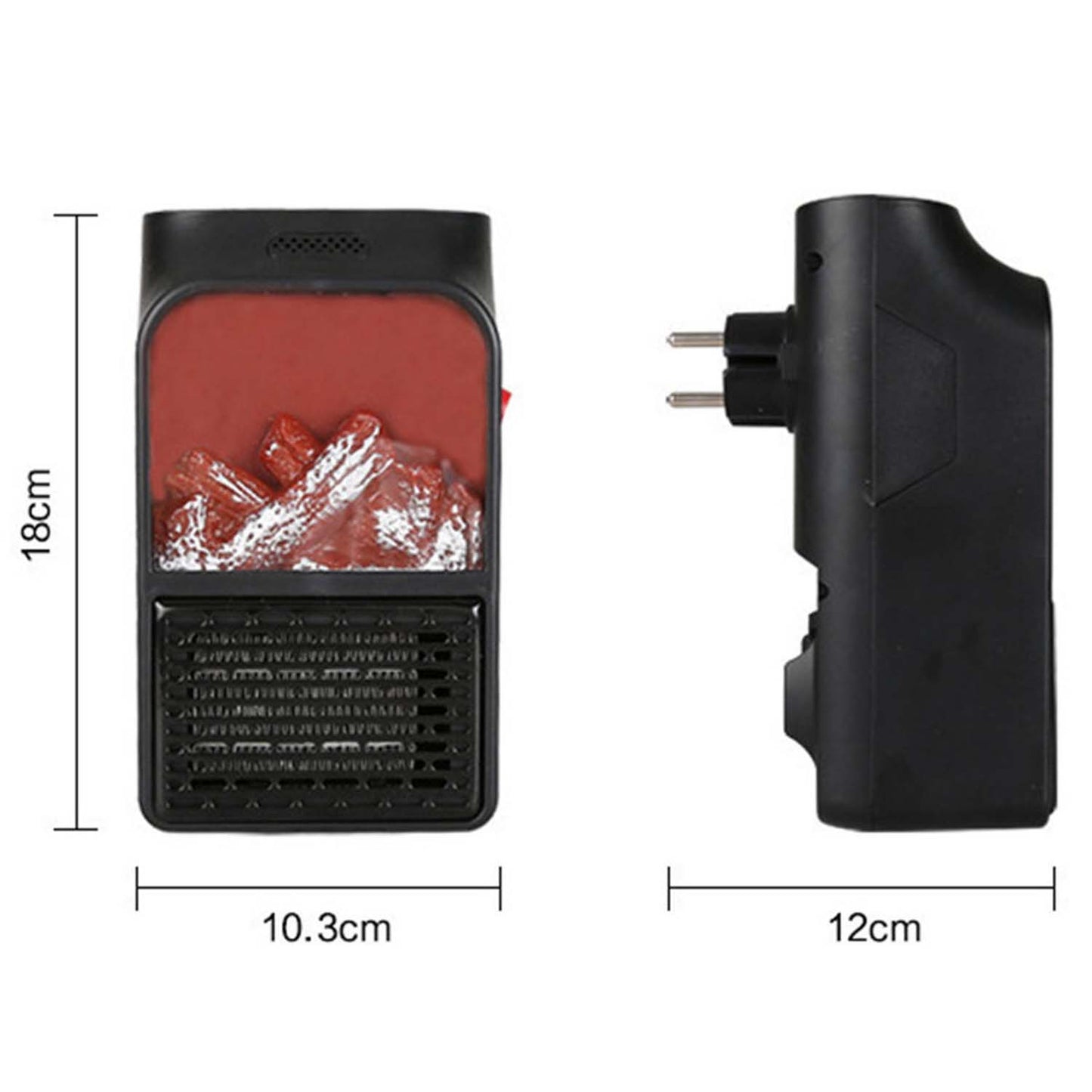 Portable Electric Fireplace Lamp Led Flame Heater (900w 1 Pc)