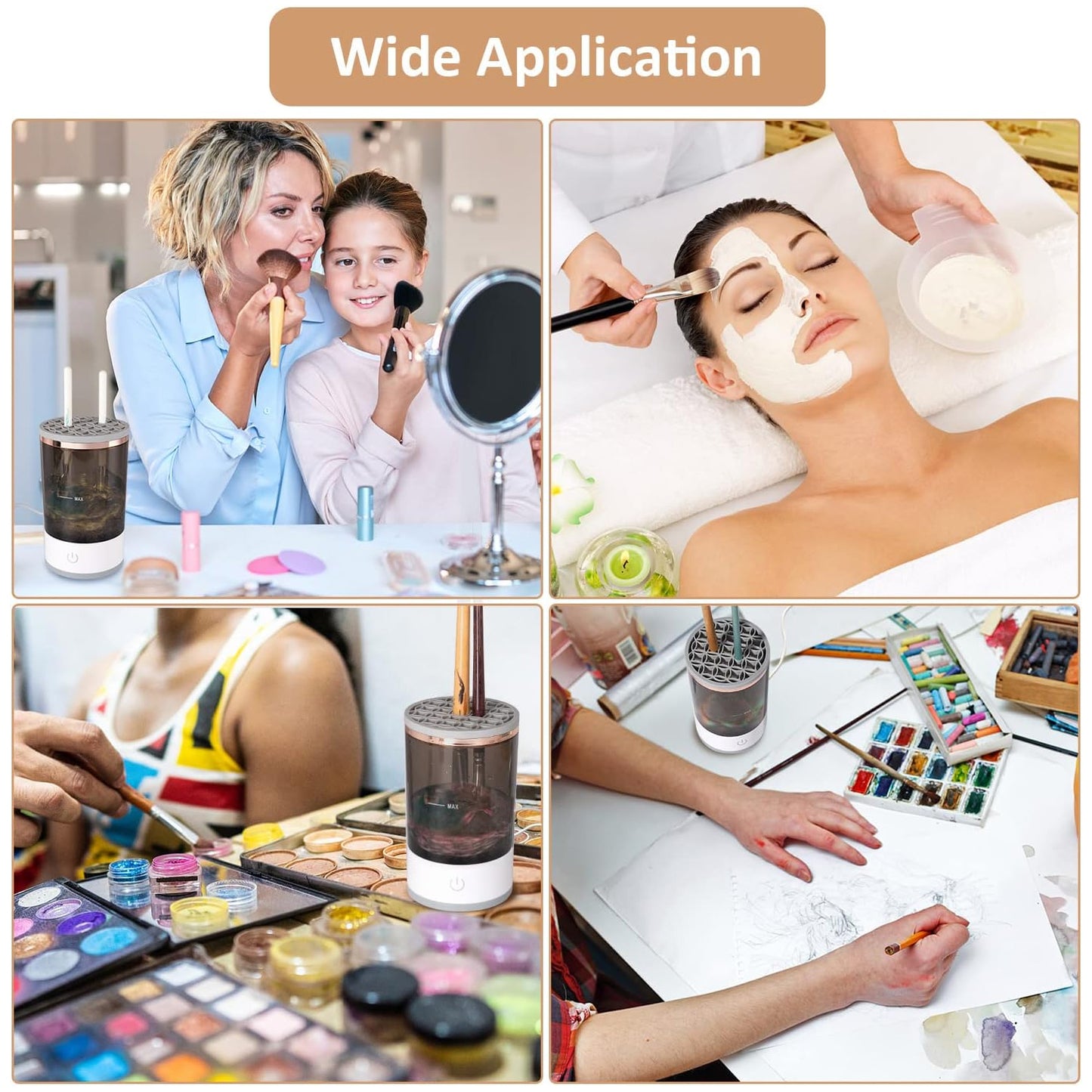 Automatic Makeup Brush Cleaner Fast Electric Brush Cleaner Hand Free Machine Super Clean Brush Washer  Brushes Organizer Tool